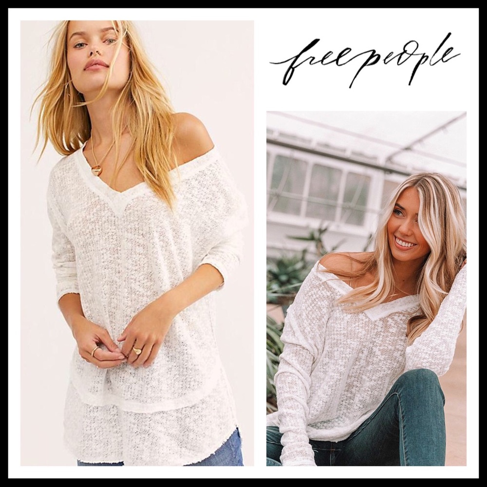 FREE PEOPLE BOHO PULLOVER V-NECK TUNIC TOP A3C - Picture 11 of 15